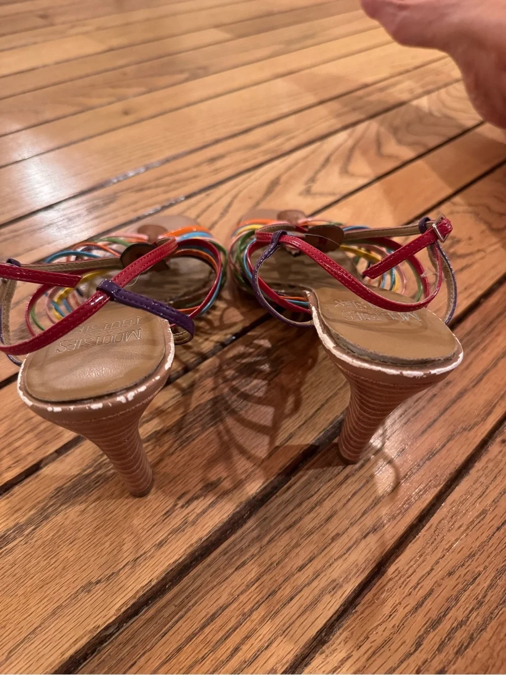 Mootsies Tootsies Lanza rainbow strappy heels